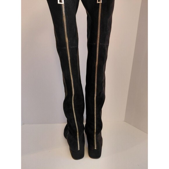 Dolce Vita Black Over-The-Knee Faux Suede Low Square Heel Boots Size 7.5 - Picture 2 of 10